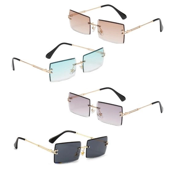Ombrellone per sole a forma rettangolare senza cerchietto - Retro stile universale multicolore
