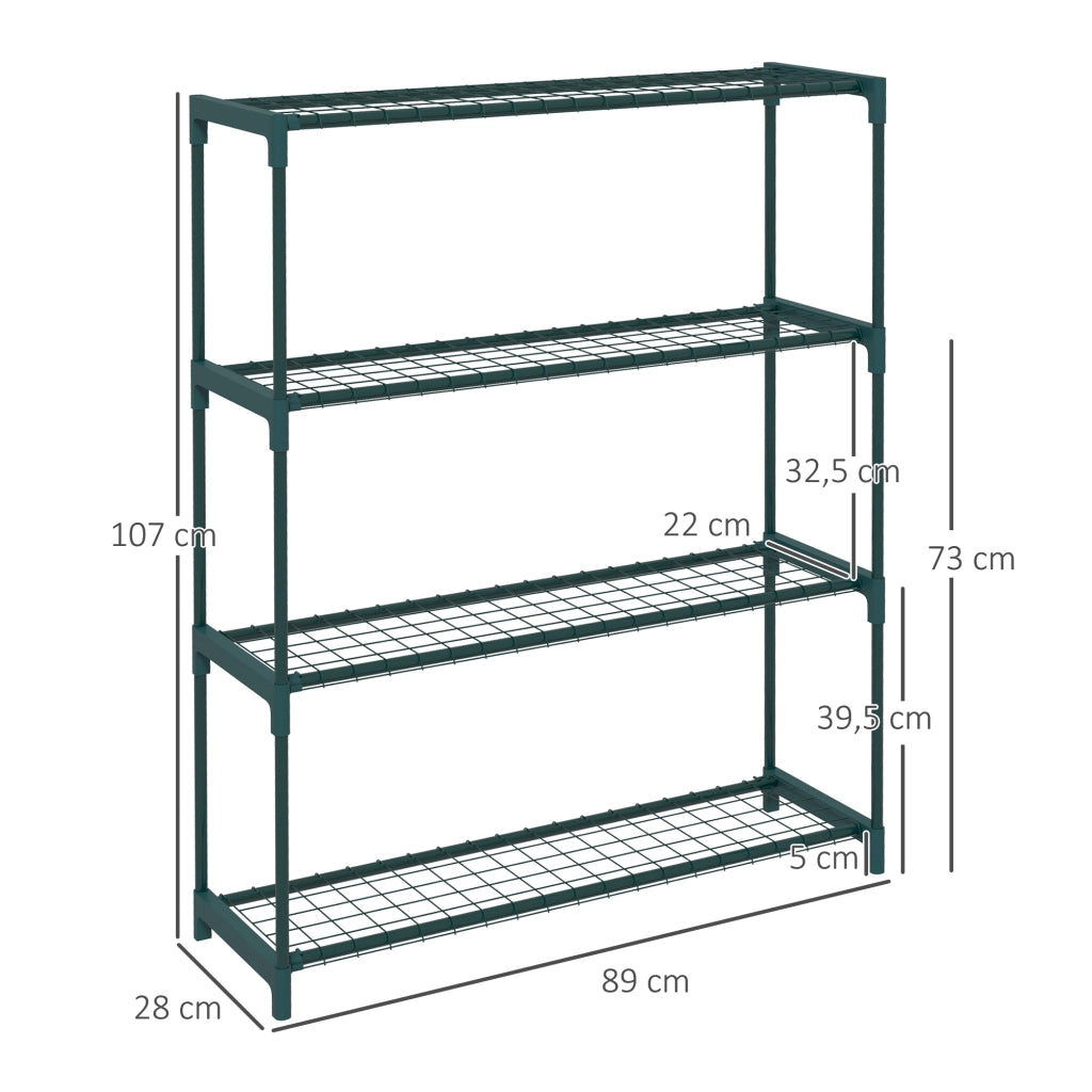 Portapiante 4 livelli ¨C zephmum ¨C acciaio verde 89x28x107 cm