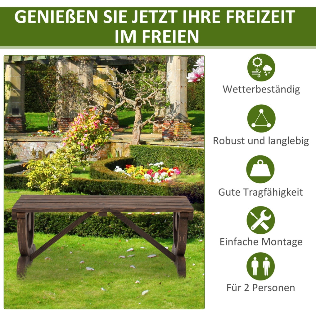 Panca da giardino rustica in legno 98 x 50 x 39,5 cm