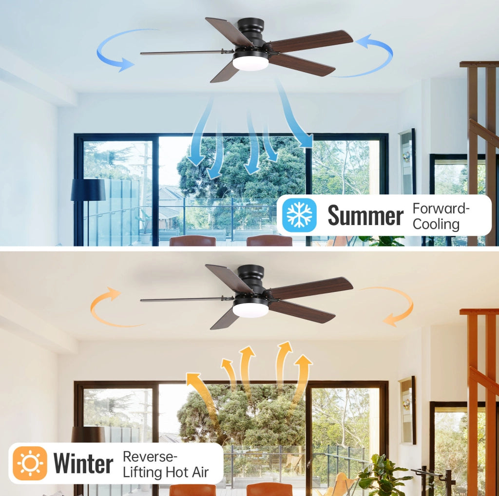 Ventilatore da soffitto piatto 106 cm con illuminazione LED dimmerabile e telecomando, motore DC silenzioso, timer e funzione memoria luce