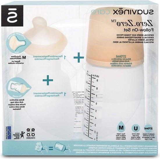 Biberon Anti-colica Flusso Medio - 270 ml - Biberon con Beccuccio Flusso Medio - Prevenzione Coliche - 3 mesi