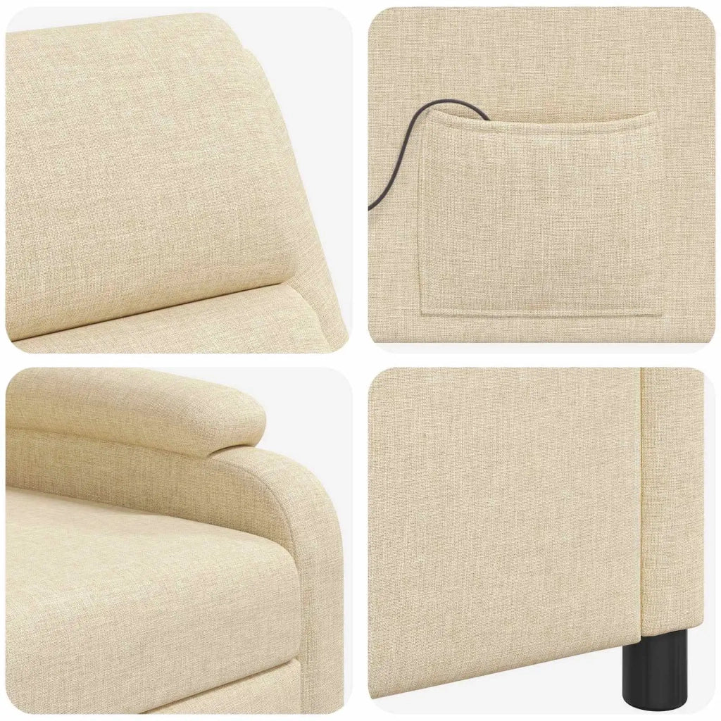 Poltrona Massaggiante Crema Tessuto 42034876