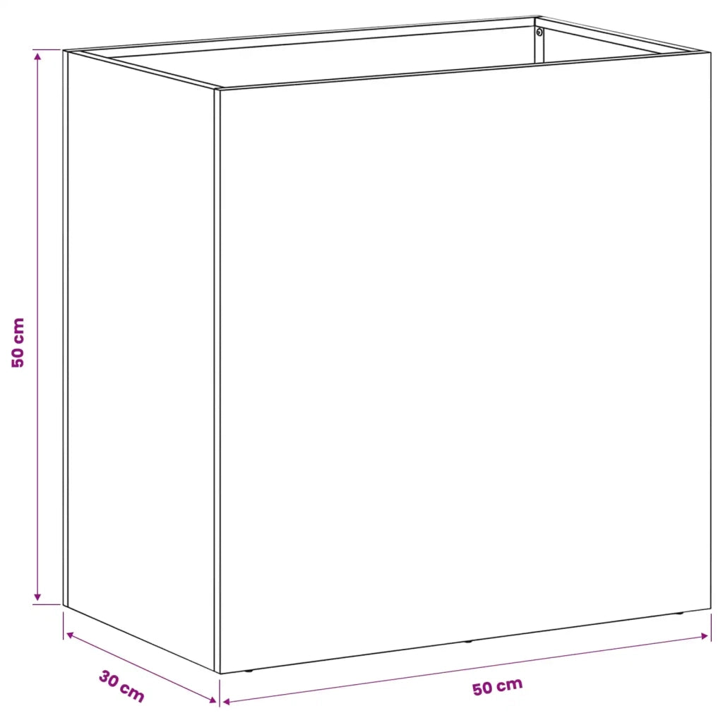 Vaso da giardino Argento 50 x 30 x 50 cm Acciaio zincato 8005536