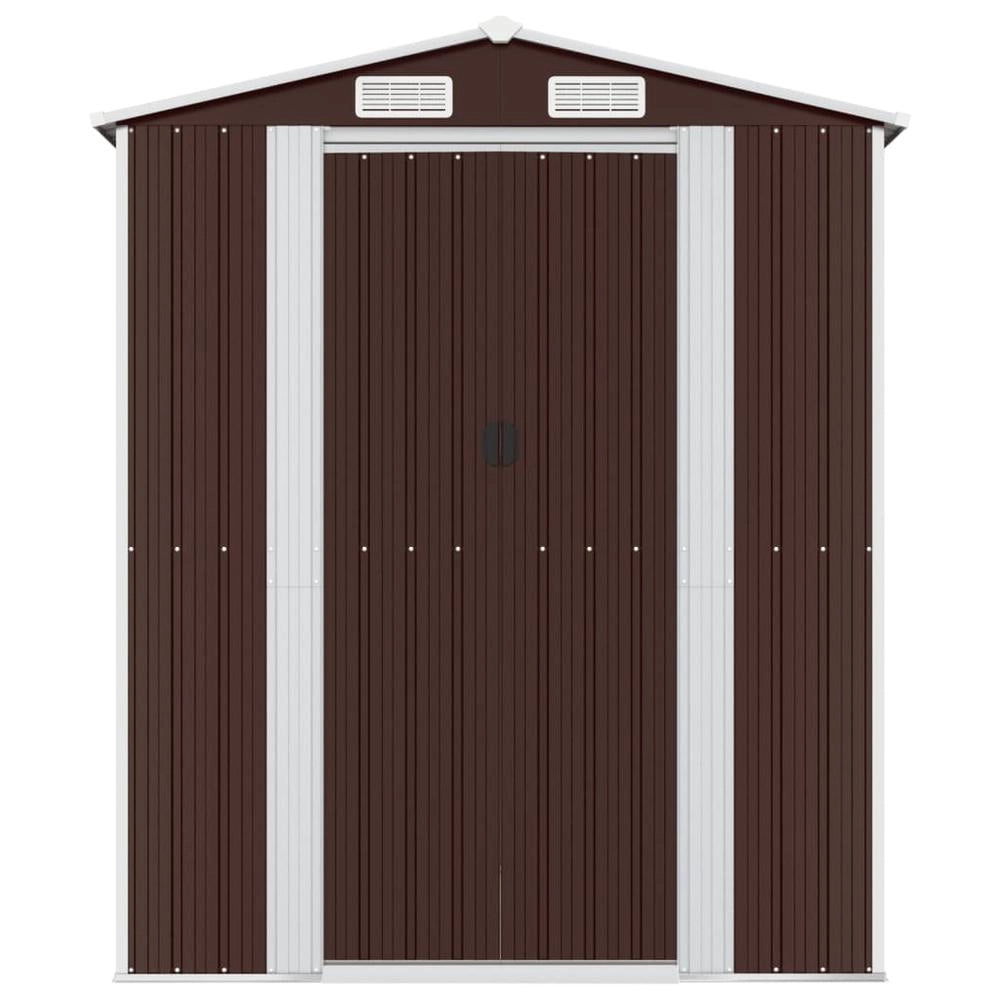 Capanno Giardino Marrone Scuro 192x855x223cm Acciaio Zincato Impermeabile Anticorrosione