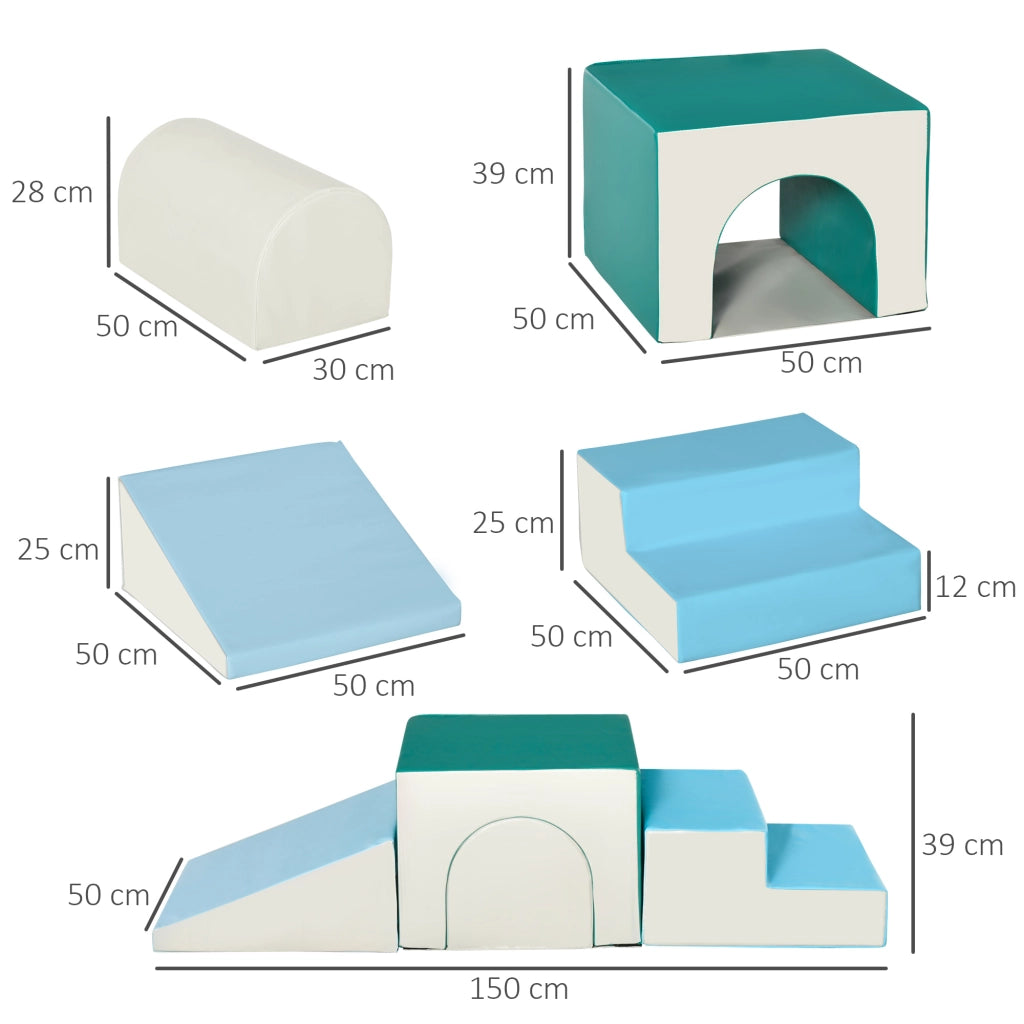 Set 4 Blocchi Costruzioni Morbidi ¨C Xylo ¨C Modulabili Multicolore per Bambini 1-3 Anni