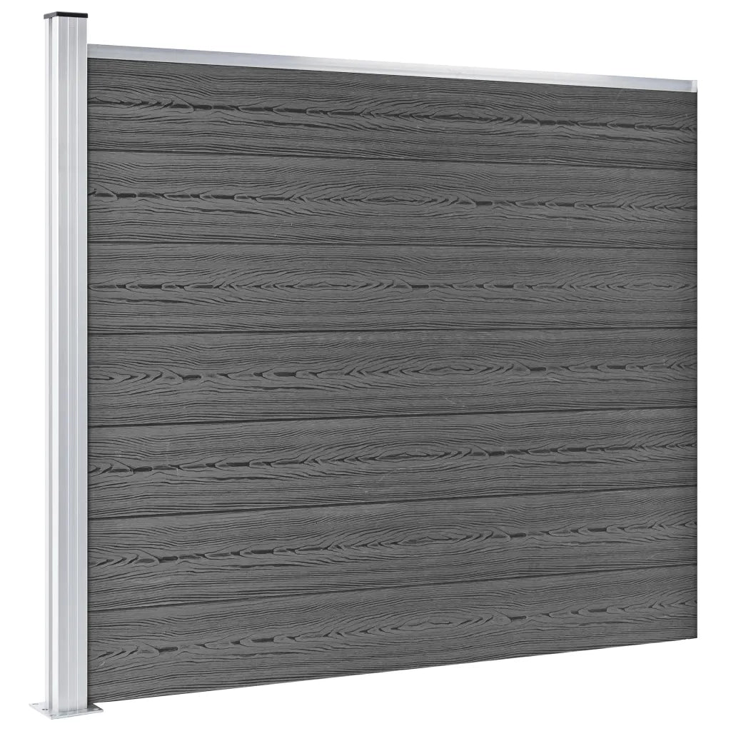 Set Pannelli di Recinzione in WPC 353x146 cm Nero 3070459