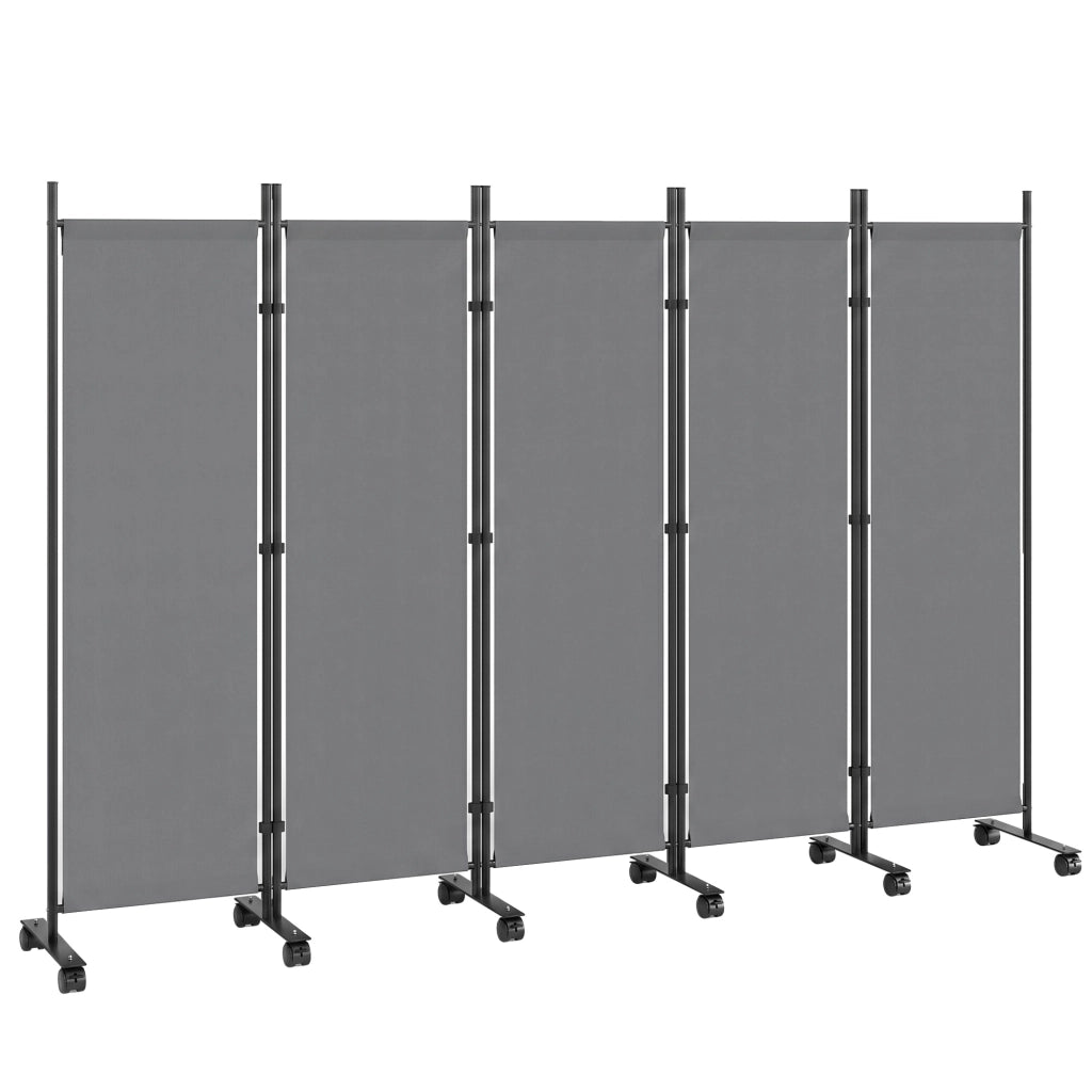 Paravento 5 pannelli ¨C Minimal ¨C Grigio scuro 252x40 cm