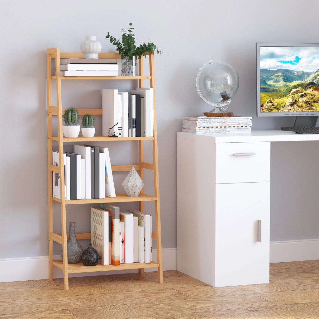Libreria a Scala 4 Livelli in Bamb¨´ Stile Naturale ¨C Minimal ¨C 48x31.5x120