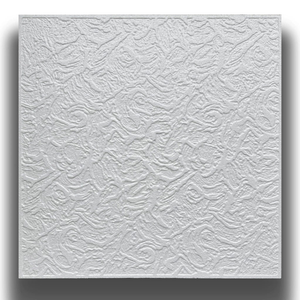 10 o 20mq (40 oppure 80 pezzi) di pannello decorativo a soffitto in polistirene compatto 50x50cm (spess. 1cm) LIZBONA - Pacco da 10 metri quadrati