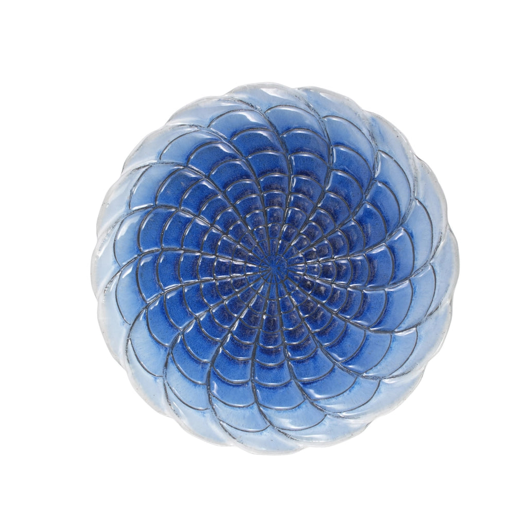 Bagnetto per uccelli in ceramica Ø 43 cm blu; resistente al gelo HOMVRA