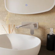 Miscelatore lavabo ad incasso placca squadrata nickel spazzolato | Meryl