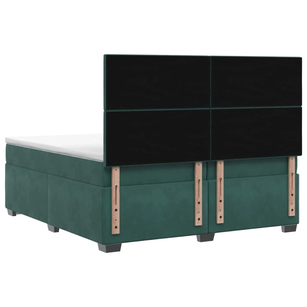 Letto box spring con materasso Verde Scuro 200 x 200 cm Velluto 3453713