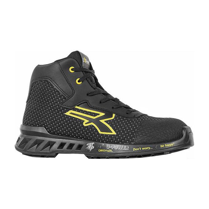U-Power RV10014 Red Leve Scarpe Antinfortunistiche Alte S3 CI SRC ESD Puntale Alluminio AirToe colore Nero Giallo