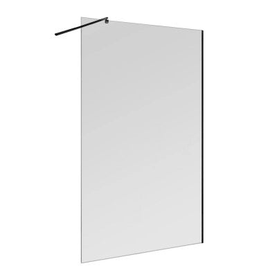 Doccia Walk-In 170 cm trasparente 6 mm profilo nero opaco H 200 cm Klug