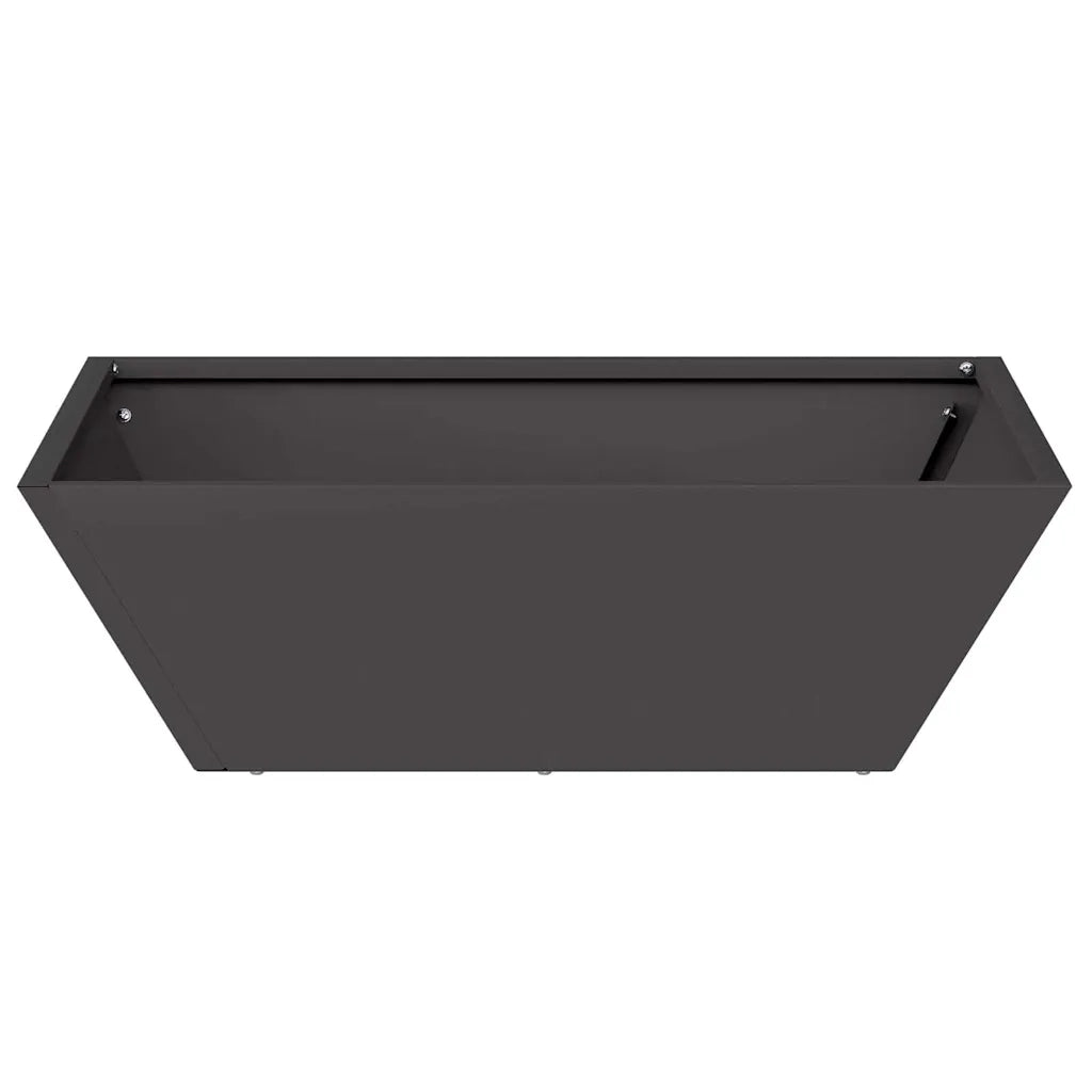 Vaso da giardino-Fioriera Esterno-Contenitore per Piante Nero 50 x 50 x 15 cm Acciaio laminato a freddo