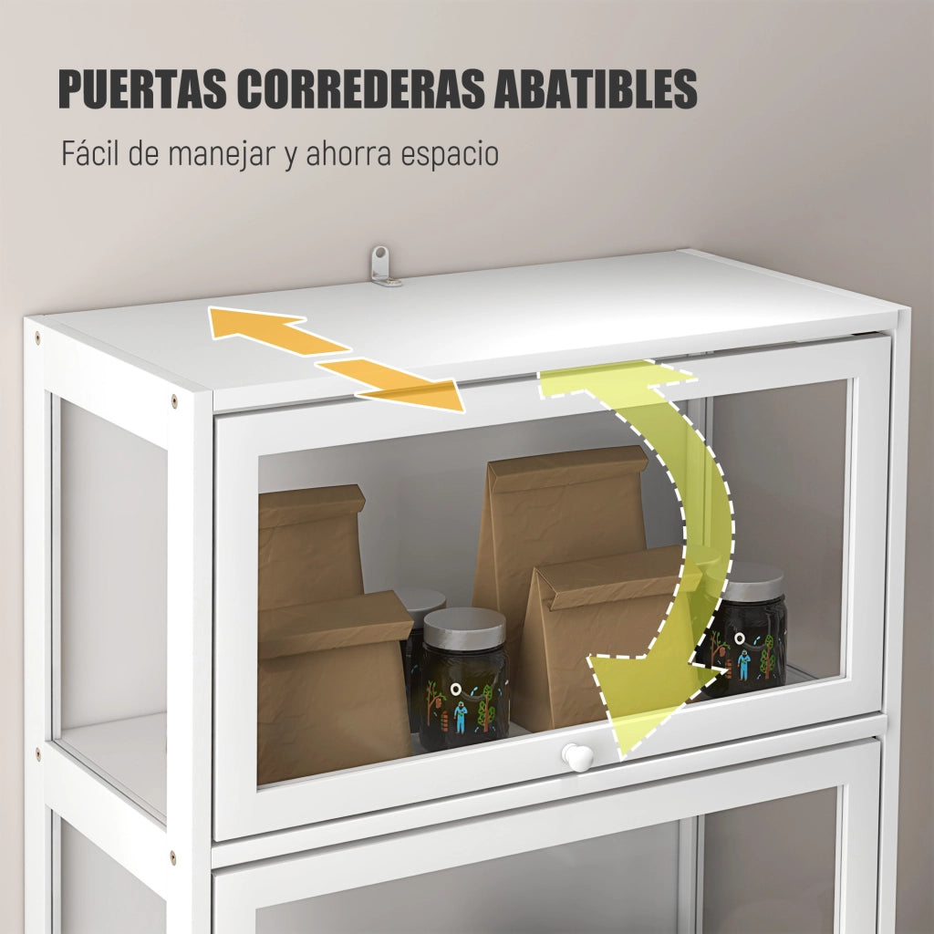 Vetrina Libreria 4 Ripiani con Ante ¨C Xylo ¨C Bianco 59x30x139 cm
