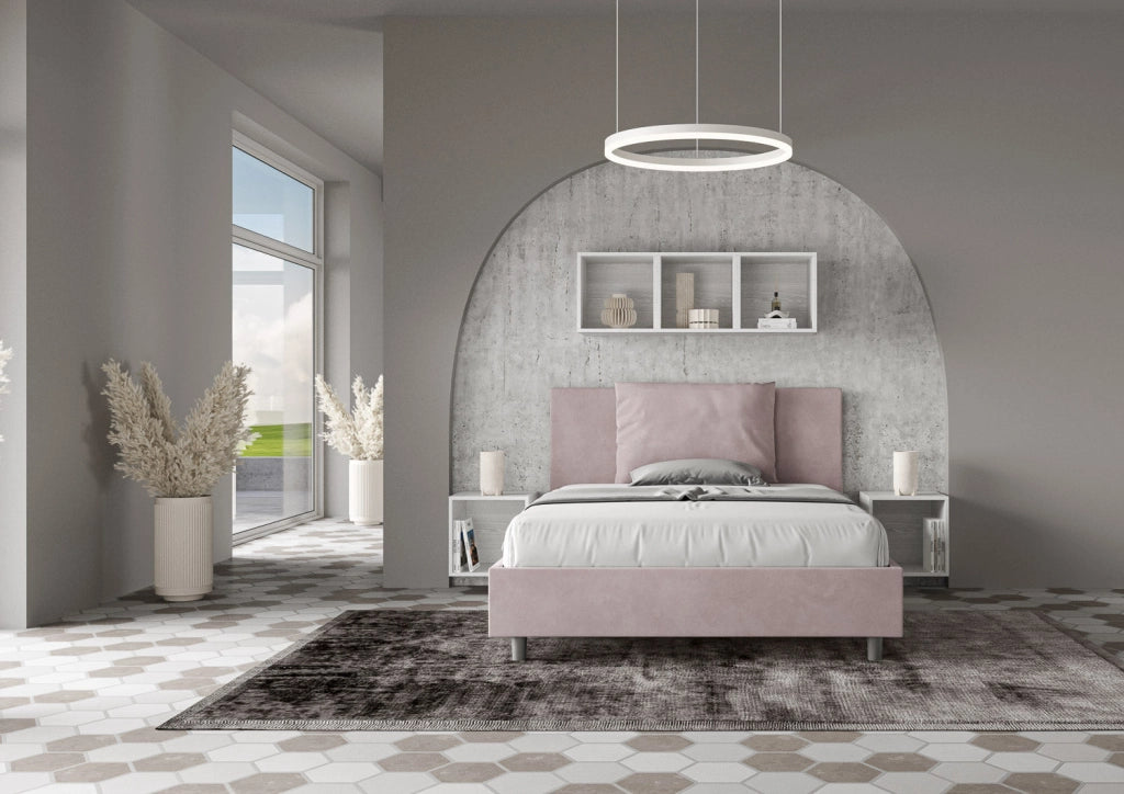 Letto Matrimoniale Large 170x190 cm con Rete e Contenitore Antea Glicine