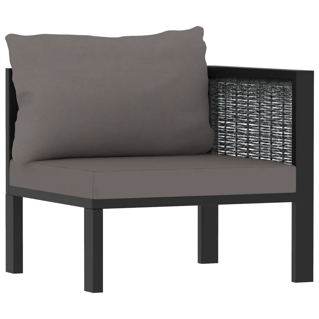 Divano a 3 Posti con Cuscini Antracite in Polyrattan 49400