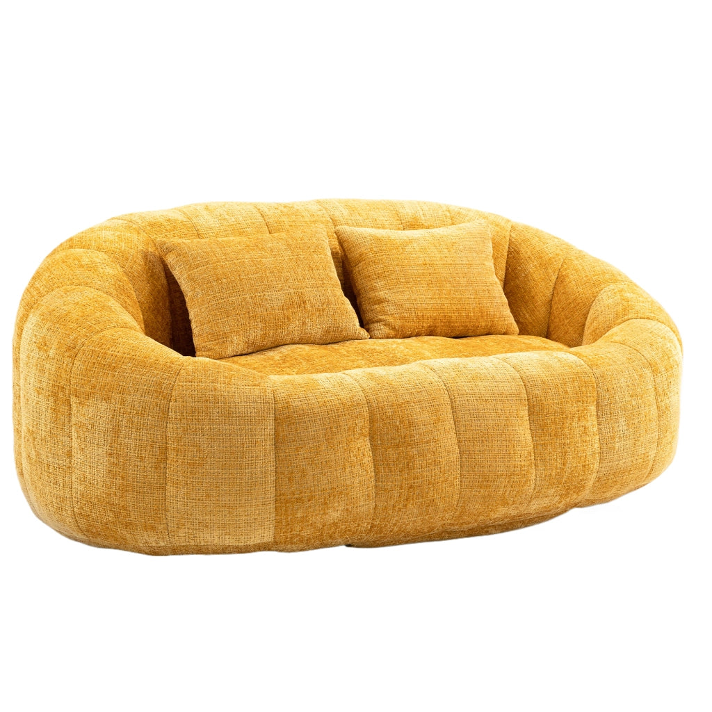 Divano relax in ciniglia gialla 150x95x63 cm; senza installazione