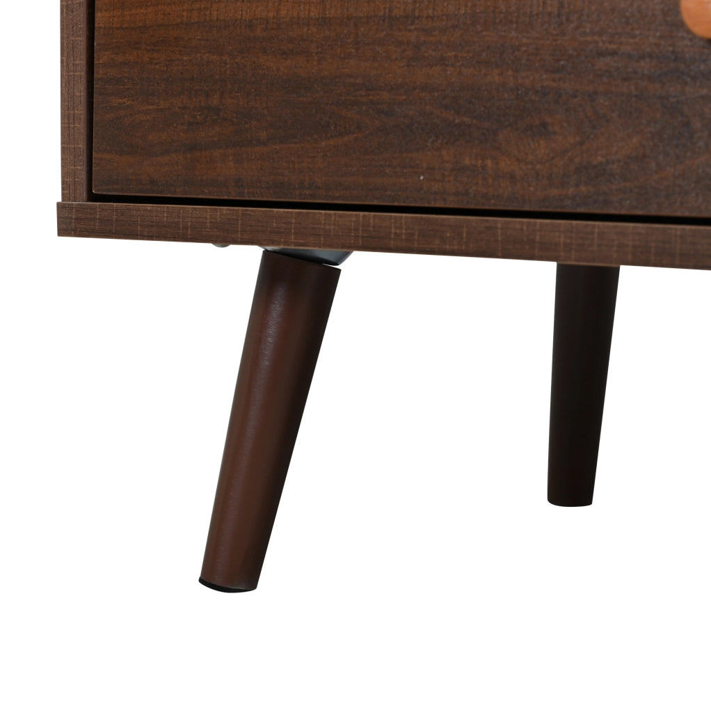 Mobile TV 180x40x46,5 cm con 2 cassetti e 2 porte a serrandina in MDF color noce