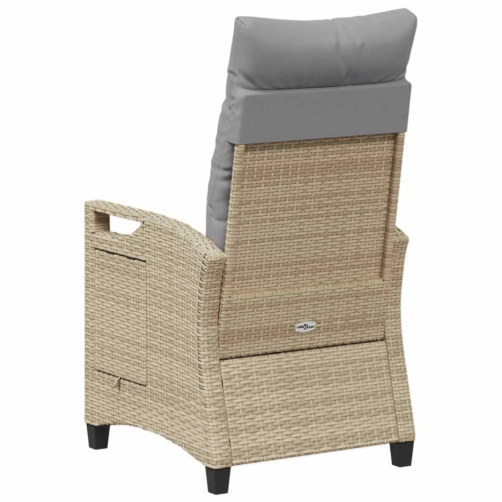 Sedia da giardino reclinabile Beige e Grigio Chiaro polyrattan 42026843