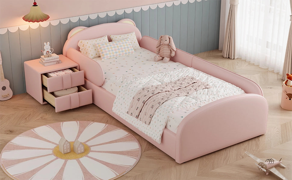 letto imbottito pu rosa 90x200 cm