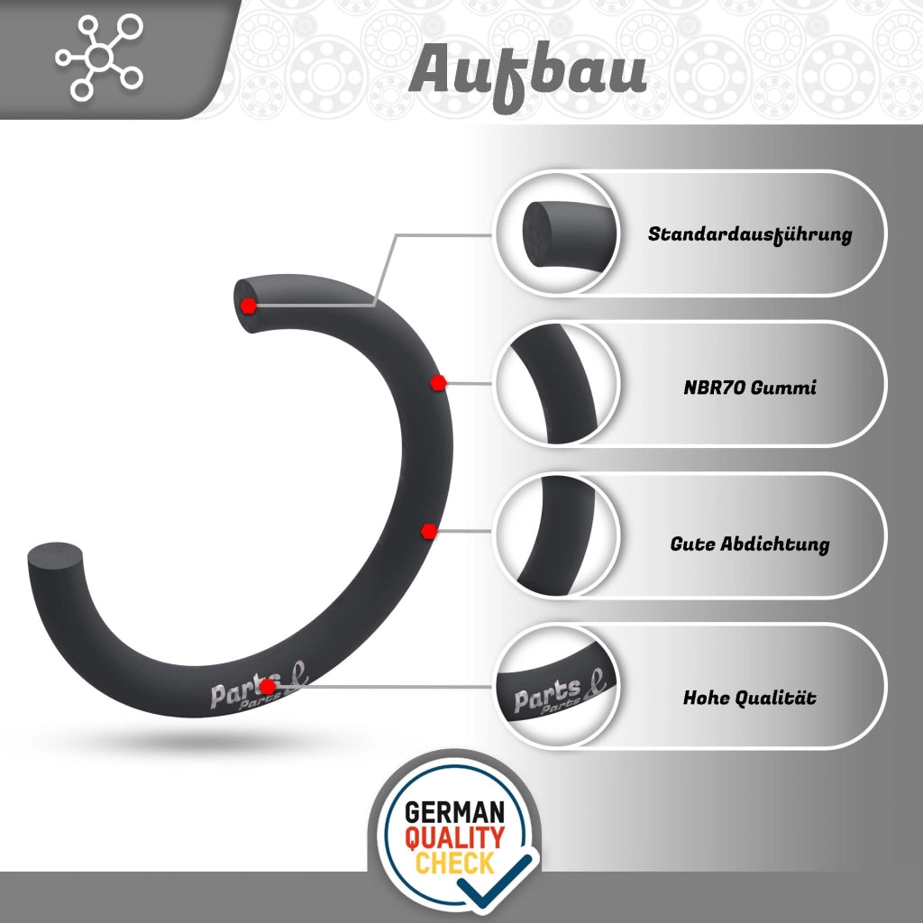 O-ring, dimensioni 15,2 x 1,5 mm, conforme alle norme DIN 3771 e ISO 3601, materiale NBR70