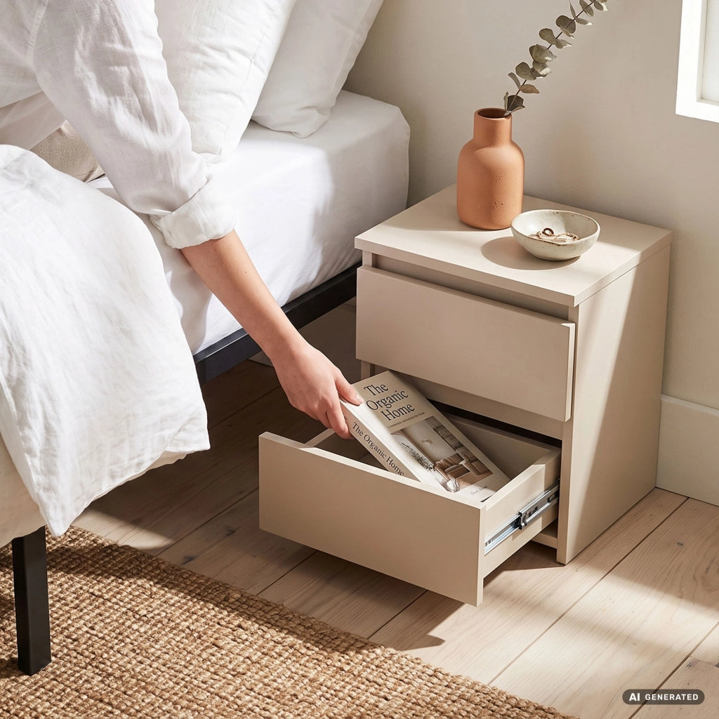 Comodino CL2 Cashmere 40 cm 2 cassetti 40x35x40 cm