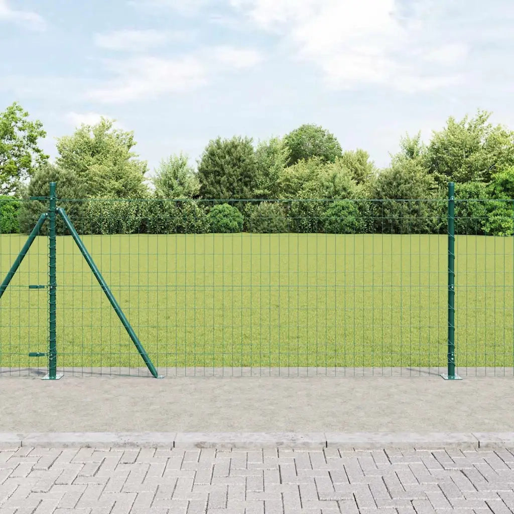 Recinzione con Posto Verde 0,8 x 25 m Acciaio e PVC