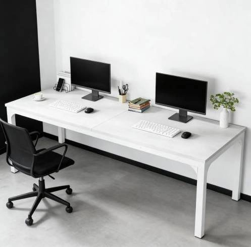 Tavolo da pranzo 200x70 cm bianco – 6 a 8 persone, stile industriale