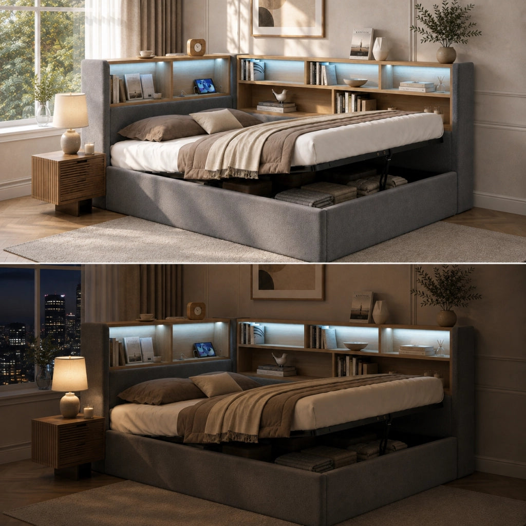 letto imbottito velluto grigio 110 x 225 cm