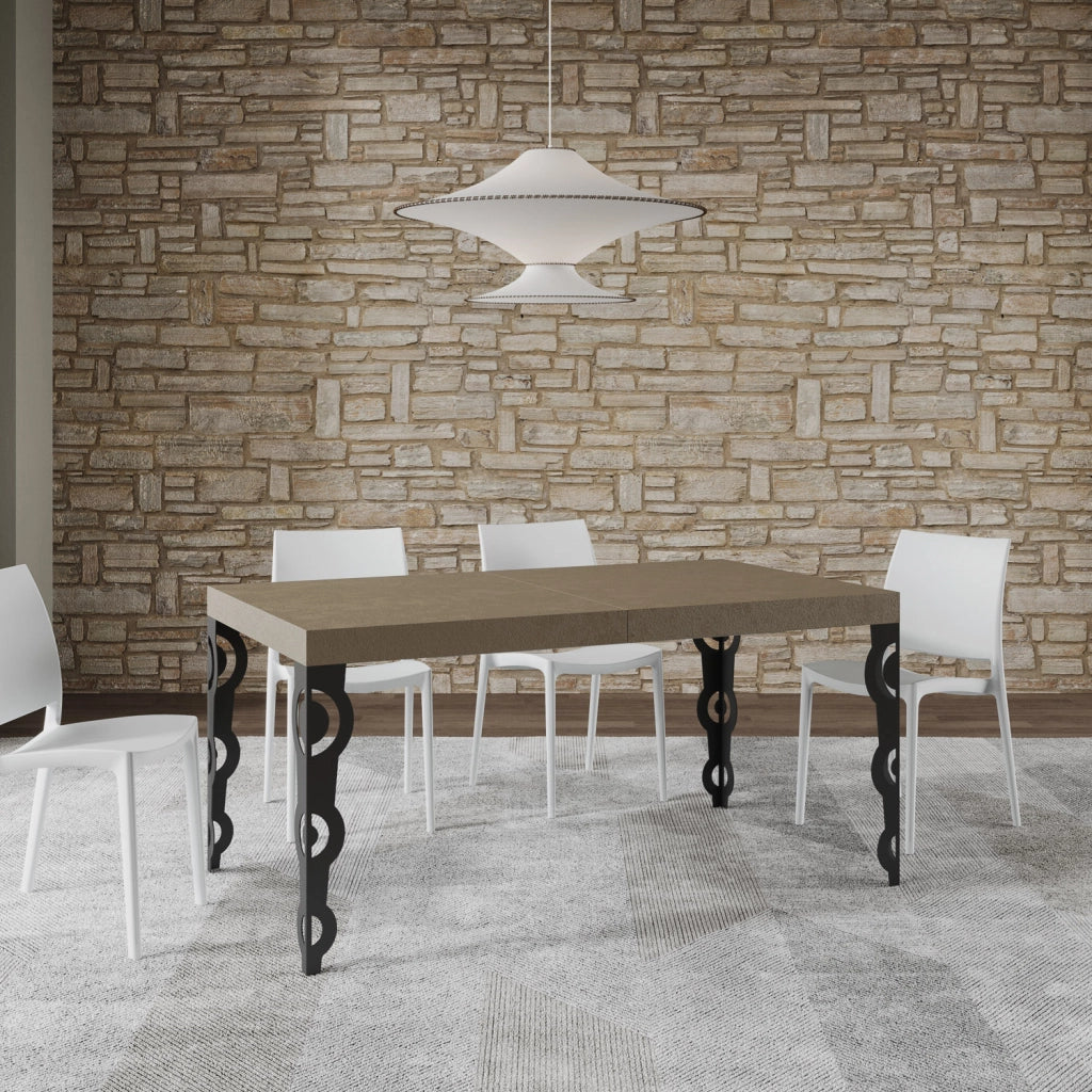 Tavolo allungabile 90x160/420 cm Karayan tortora gambe antracite