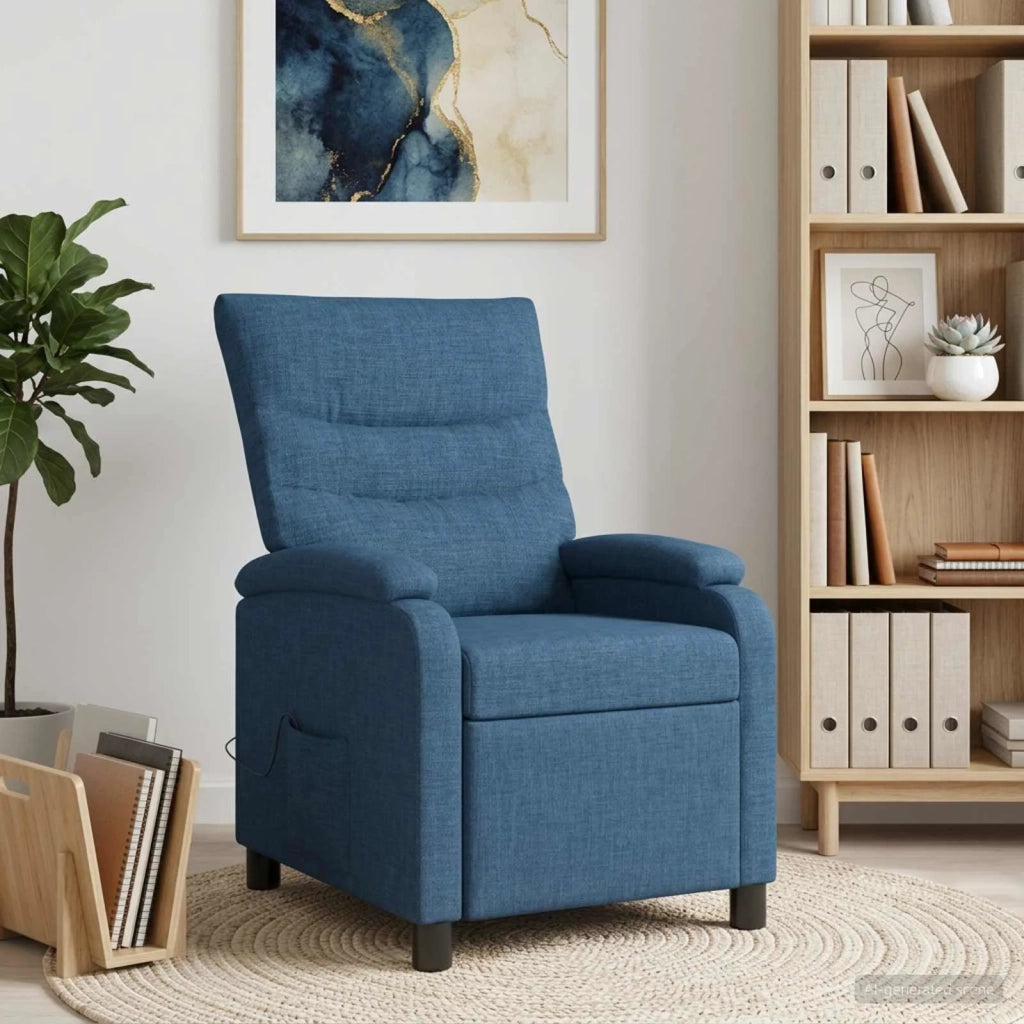 Divano Sedia-Poltrona Massaggiante Blu Tessuto 954313