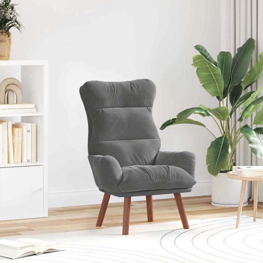 Poltrona-Divano Sedia-Poltroncina Grigio scuro Velluto 737686