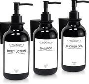 Dispensatore di sapone da parete - 300 ml - nero - plastica