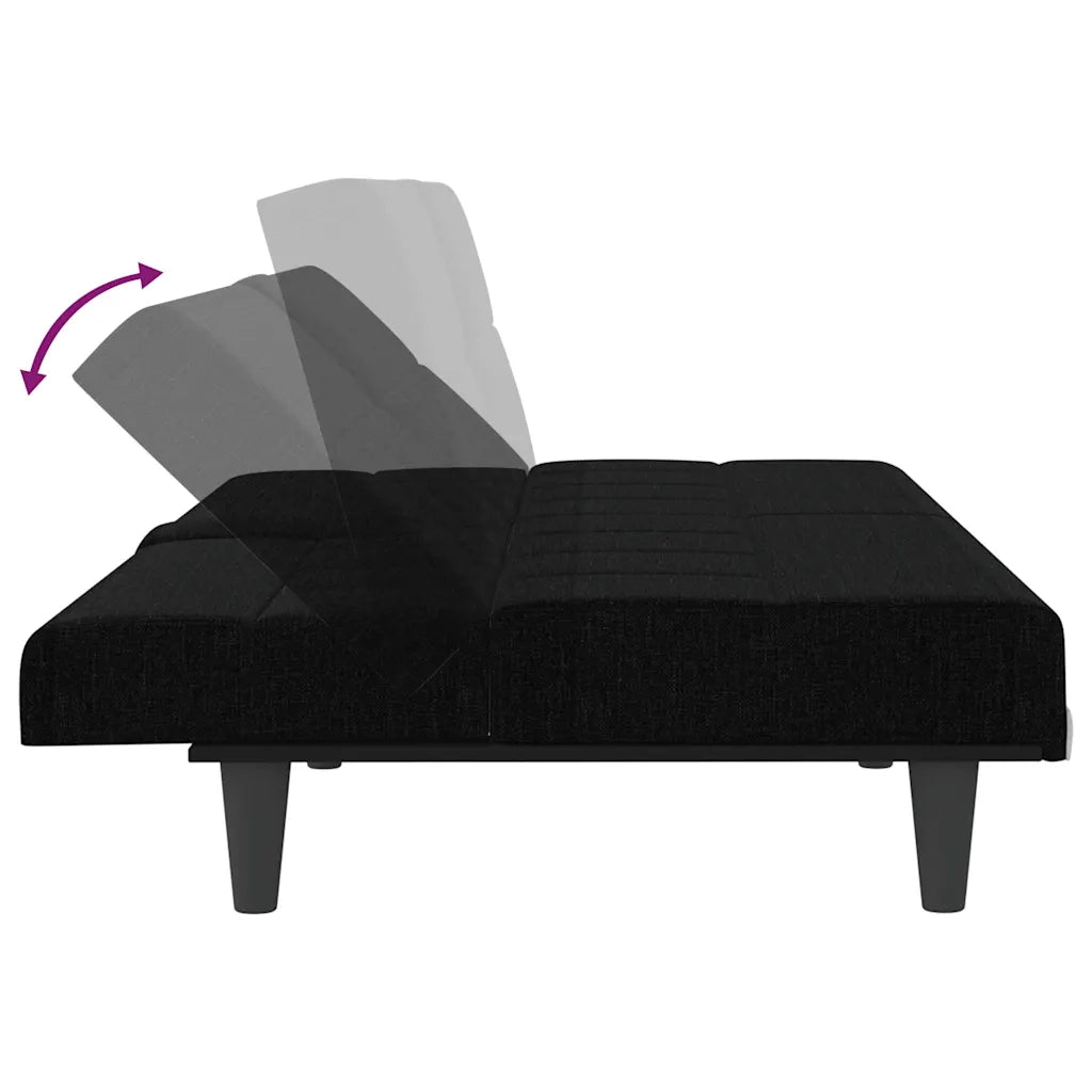 Divano letto | Sof¨¤ letto | Letto singolo con Portabicchieri in Tessuto Nero