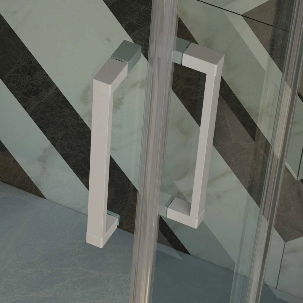 Box doccia angolare scorrevole 110x70 CM H 200 Vetro Trasparente Profilo Bianco mod. Lite