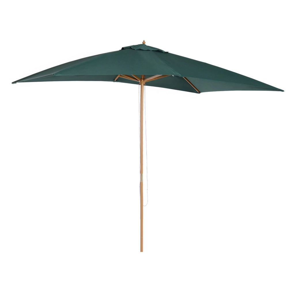 Ombrellone 2x3 m da Giardino in Legno Laccato e Bamb¨´ con Copertura Rimovibile, Verde Scuro
