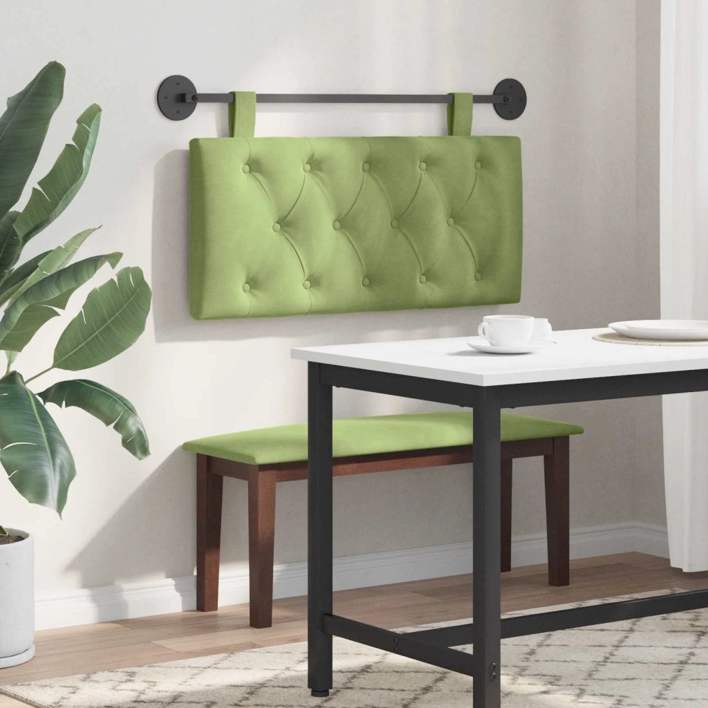 Testiera | Testata sospesa Con luce LED Verde chiaro Velluto