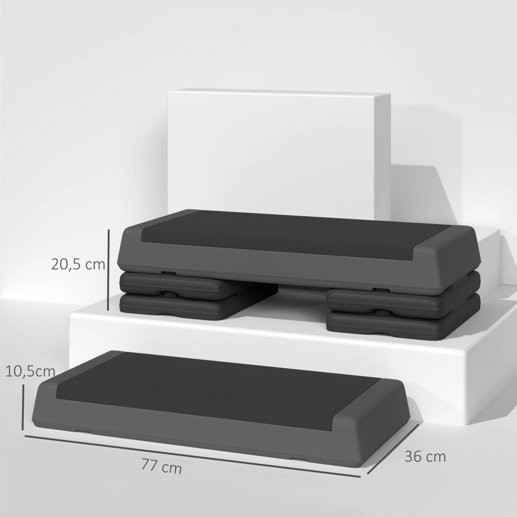 Stepper Fitness Aerobica 3 Livelli Regolabile ¨C Minimal ¨C Grigio 10.5/15.5/20.5 cm 250 kg