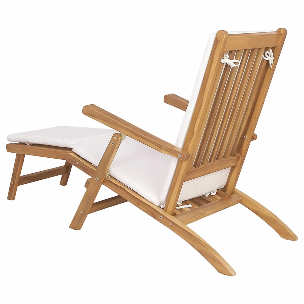 Sedia a sdraio pieghevole con cuscino Bianco 42030522
