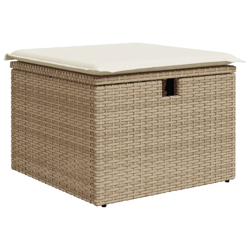 Set Divano da Giardino 9 pz con Cuscini Beige in Polyrattan 3274868