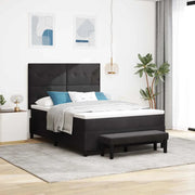 Letto a molle con materasso Nero 140 x 190 cm Velluto
