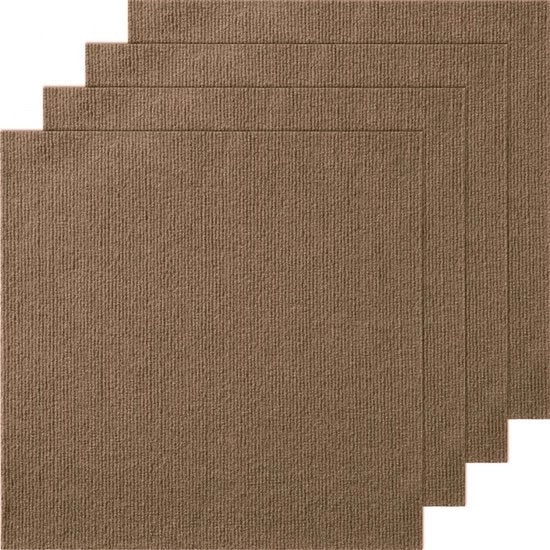 Tegoli per tappeto - Autoadesivi - 45,7 x 45,7 cm - 10 Pezzi - Soffici - Per camera da letto e soggiorno - Moka