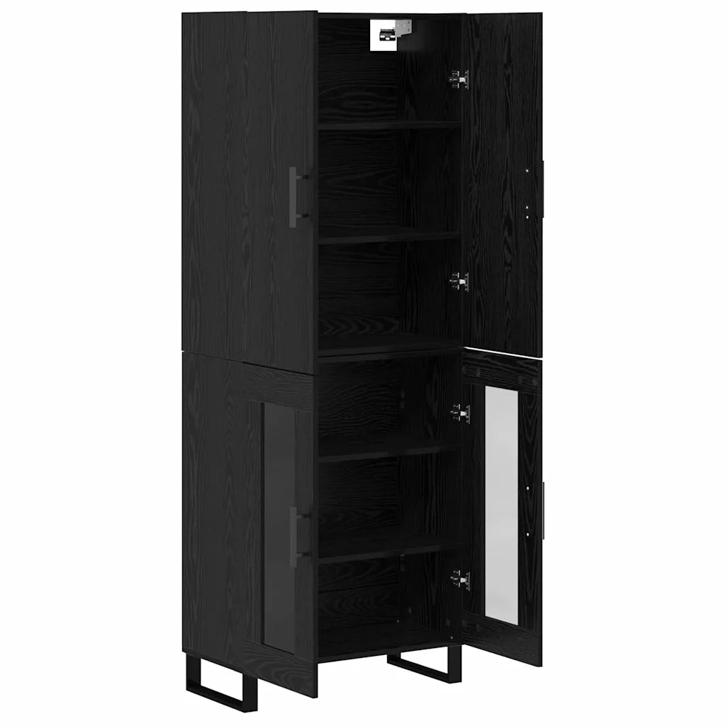 Credenza 2 pz | Madia | Buffet da pranzo | Armadio da pranzo Rovere Nero 69,5 x 34 x 180 cm