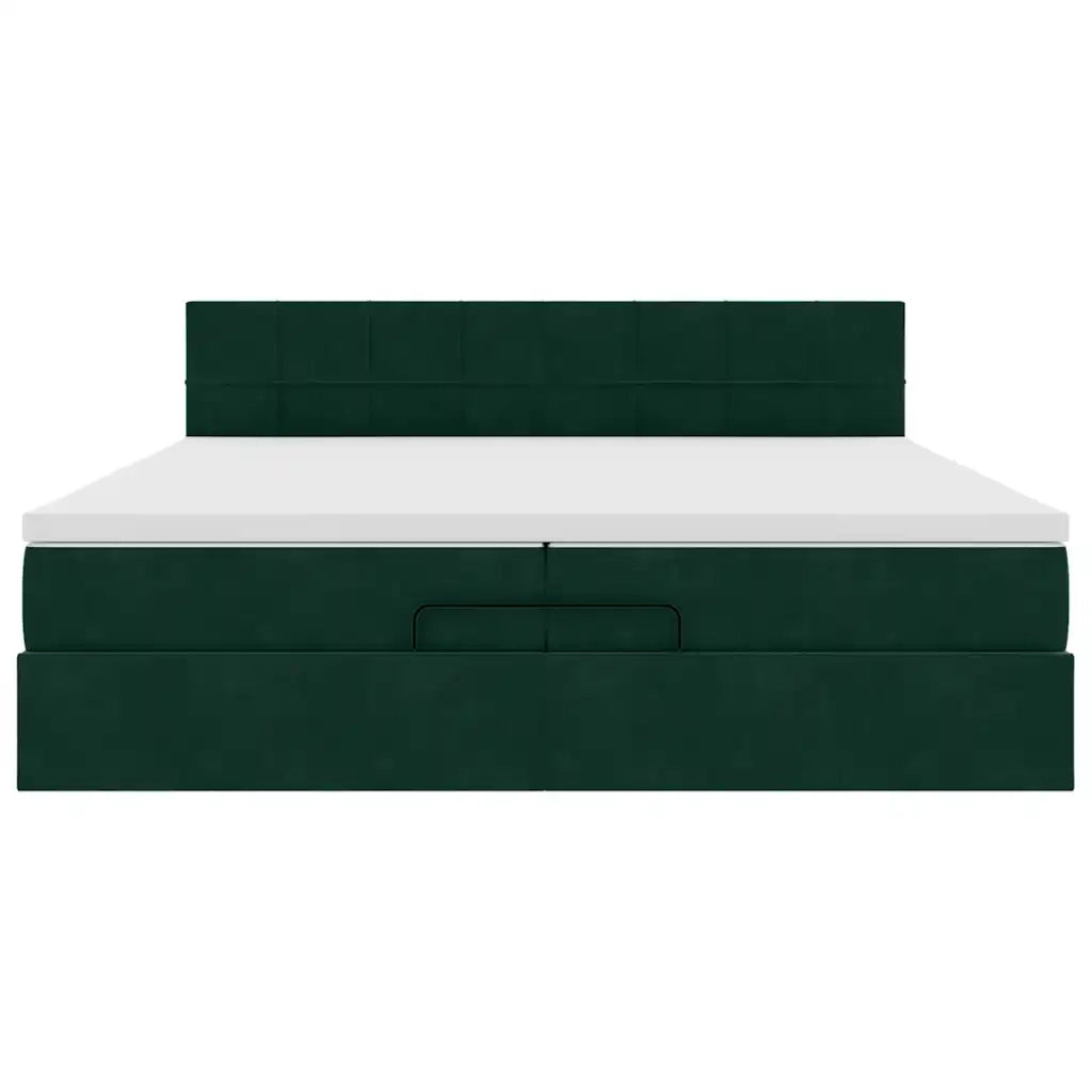 Struttura Letto Pouf con Materassi 200x200 cm Velluto