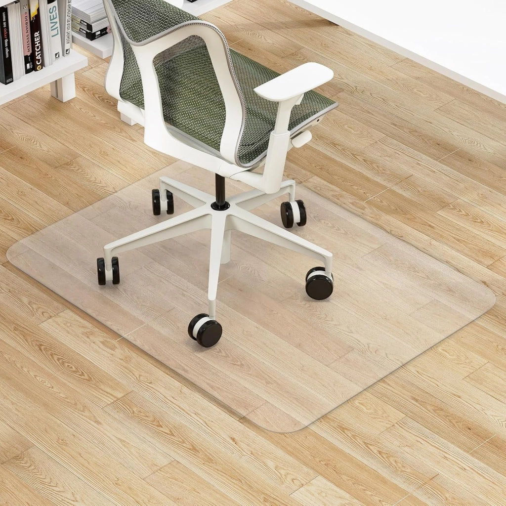 Tappetino per Sedie da Ufficio per Pavimenti in Legno Massello, Tappetino Trasparente in PVC per Sedie con Rotelle, Tappeto Protettivo per Pavimenti (180 x 160 cm)