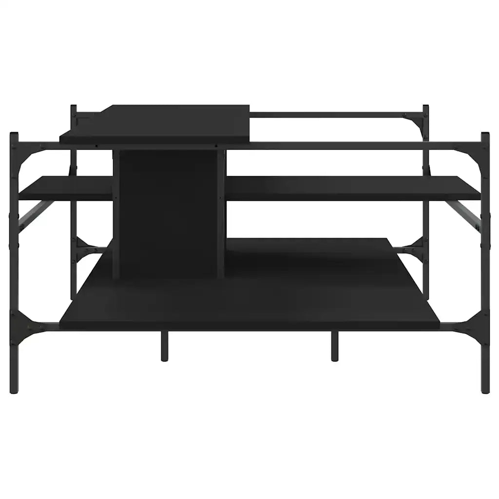 Tavolino da Salotto Nero 100x100x48,5 cm in Legno Multistrato 842311