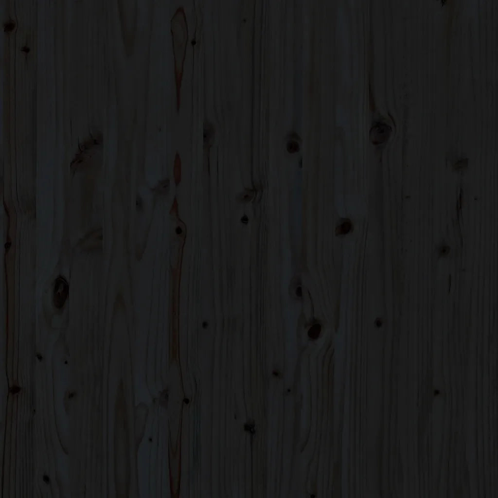 Testiera da Parete-Testiera a Muro-Testata Decorativa Nera 126x3x91,5cm in Legno Massello di Pino
