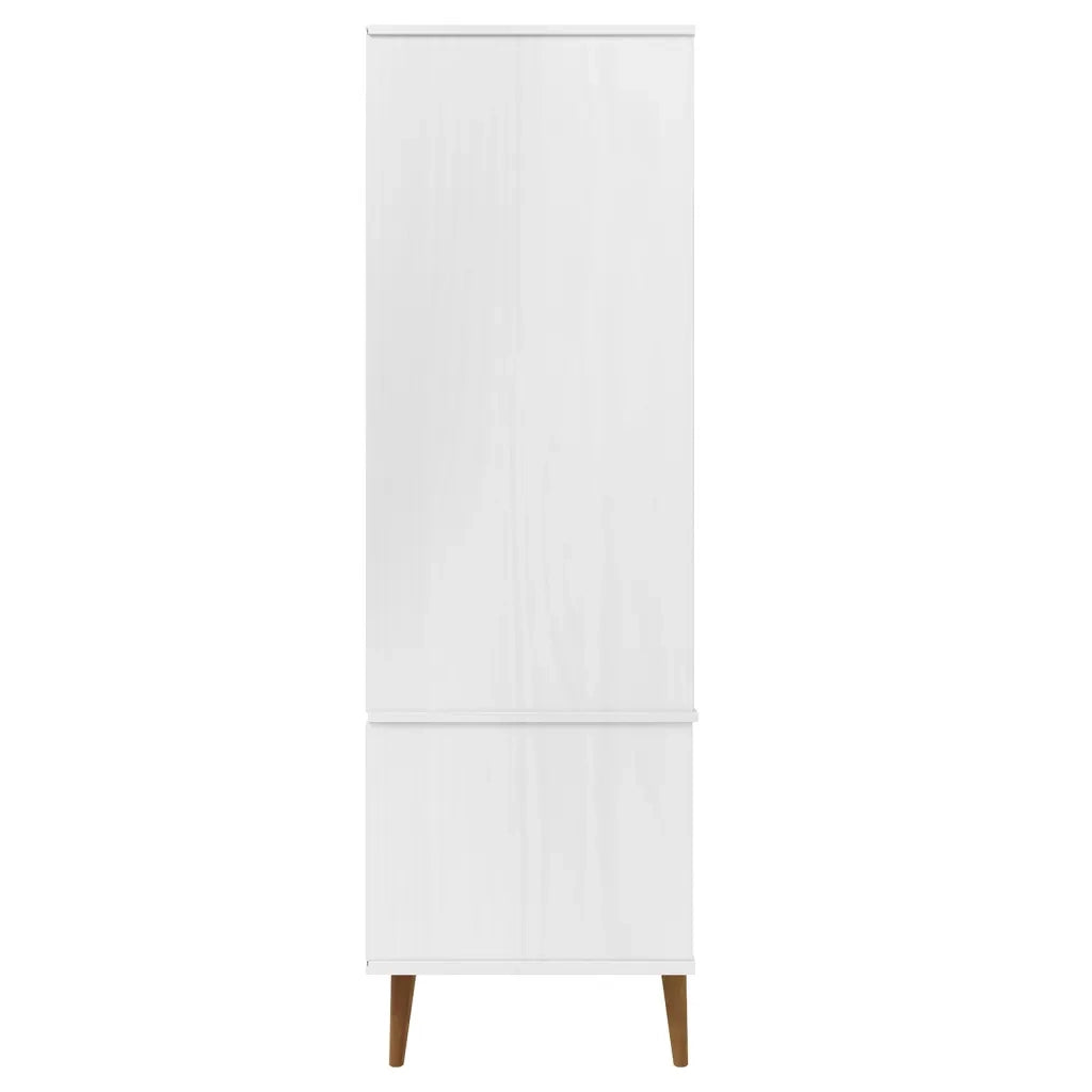 Armadio MOLDE Bianco 90x55x175 cm in Legno Massello di Pino CFW5323236